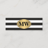 Monogram Metallic Gold Label Black White Stripes (Voorkant)