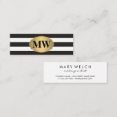 Monogram Metallic Gold Label Black White Stripes (Voorkant / Achterkant)