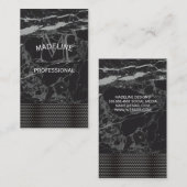 Monogram | Metallic grill Trim | Zwarte marmer Visitekaartje (Voorkant / Achterkant)