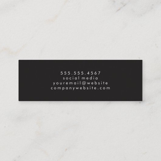 Monogram | Metallic Klinknagels Achtergrond Mini Visitekaartje (Achterkant)