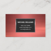 Monogram | Metallic rode achtergrond Visitekaartje (Achterkant)