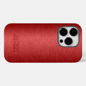 Monogram Metallic Rood Geborsteld Aluminium Look Case-Mate iPhone Case (Achterkant (horizontaal))