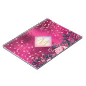 Monogram Metallic Rosegold Navy Glitter Girly Notitieboek (Linkerzijde)