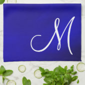 Monogram Metallic Royal Blue Kitchen Towell Theedoek (Gevouwen)