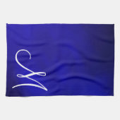 Monogram Metallic Royal Blue Kitchen Towell Theedoek (Horizontaal)
