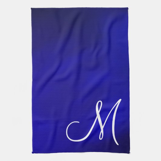 Monogram Metallic Royal Blue Kitchen Towell Theedoek (Verticaal)