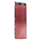 Monogram Metallic Roze Gestructureerde Gepersonali Thermosbeker (Geroteerd rechts)