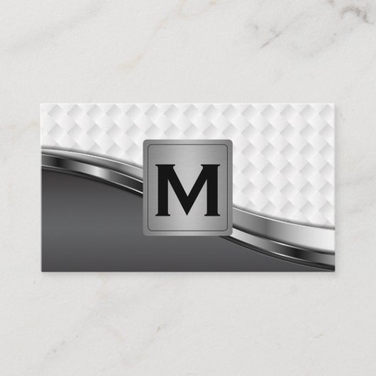 Monogram | Metallic Weefpatroon Visitekaartje (Voorkant)