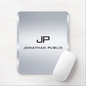 Monogram Metallic zilver Sjabloon Verticaal Muismat (Met muis)