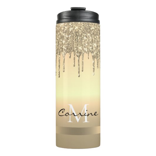 monogram metallisch 14.000 glitter voor gouddruppe thermosbeker (Voorkant)