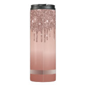 monogram metallisch roos glitter thermosbeker (Achterkant)