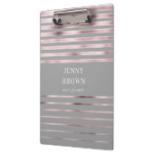 monogram metallisch roos goud folie strepen klembord (Links)