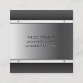 Monogram metallische achtergrond vierkante visitekaartje (Achterkant)