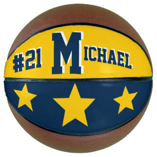 Monogram Michigan Wolverines Blue & Gold Basketbal