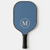 Monogram Mid-Century Effen Capri Blau Kleur Pickleball Paddle (Achterkant)