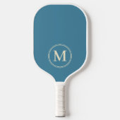 Monogram Mid-Century Effen Diep Aqua Kleur Pickleball Paddle (Voorkant)