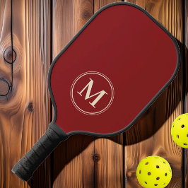 Monogram Mid-Century Effen Diep Kersenrode Kleur Pickleball Paddle