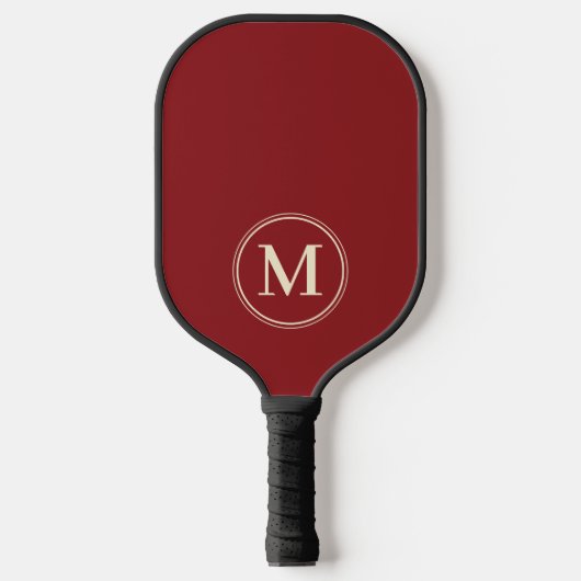 Monogram Mid-Century Effen Diep Kersenrode Kleur Pickleball Paddle (Voorkant)