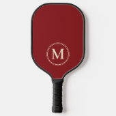 Monogram Mid-Century Effen Diep Kersenrode Kleur Pickleball Paddle (Achterkant)