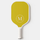 Monogram Mid-Century Effen Donker Citroen Kleur Pickleball Paddle (Achterkant)