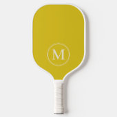 Monogram Mid-Century Effen Donker Citroen Kleur Pickleball Paddle (Voorkant)