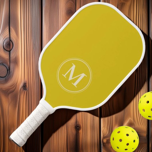 Monogram Mid-Century Effen Donker Citroen Kleur Pickleball Paddle