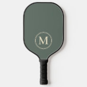 Monogram Mid-Century Effen Warmgrijze Kleur Pickleball Paddle (Voorkant)