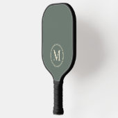 Monogram Mid-Century Effen Warmgrijze Kleur Pickleball Paddle (Links)