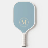 Monogram Mid-Century Efficiënt Licht Hemel Kleur Pickleball Paddle (Achterkant)