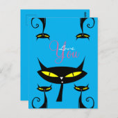 Monogram Mid Century Modern jaren '50 atoomzwart K Briefkaart (Voorkant / Achterkant)