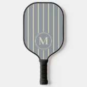 Monogram Mid-Century Strepen Duifgrijs Kleur Pickleball Paddle (Voorkant)