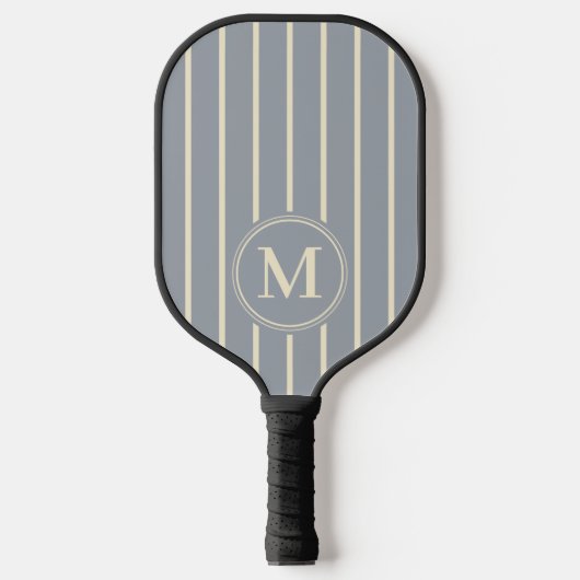 Monogram Mid-Century Striping Dove Grijze Kleur Pickleball Paddle (Voorkant)