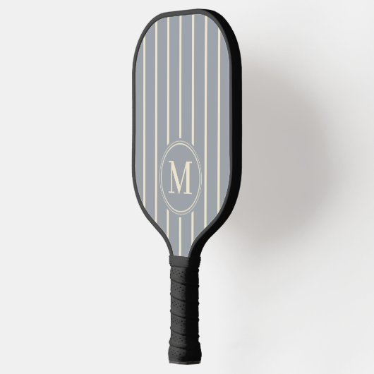 Monogram Mid-Century Striping Dove Grijze Kleur Pickleball Paddle (Links)