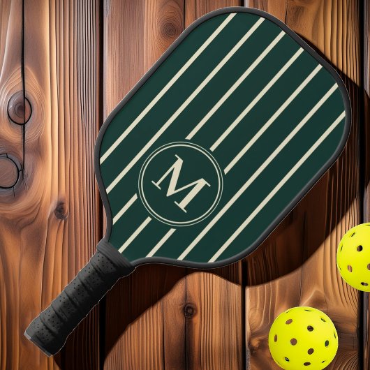 Monogram Mid-Century Striping Sage Groene Kleur Pickleball Paddle