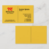 Monogram middelste regel - Amber (FFCC33) Visitekaartje (Voorkant / Achterkant)