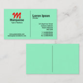 Monogram middelste regel - Bleek groen (99FFCC) Visitekaartje (Voorkant / Achterkant)