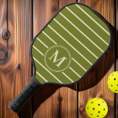 Monogram Midden-eeuw Gestreepte Willow Groene Kleu Pickleball Paddle