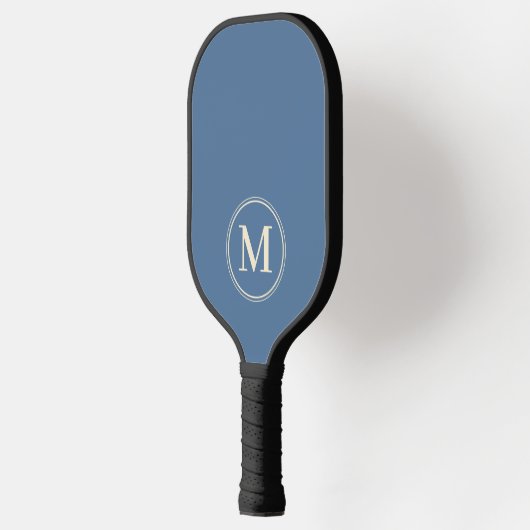Monogram Midden-eeuw Solid Capri Blauwe Kleur Pickleball Paddle (Links)