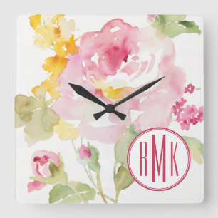 Monogram   Midden van juli Vierkante Klok