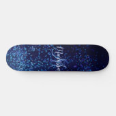 Monogram Midnite Blue Confetti gepersonaliseerd Persoonlijk Skateboard (Horizontaal)