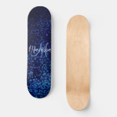 Monogram Midnite Blue Confetti gepersonaliseerd Persoonlijk Skateboard (Voorkant)