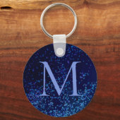 Monogram Midnite Blue Confetti Sleutelhanger (Achterkant)