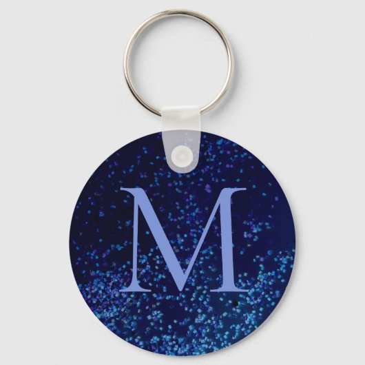 Monogram Midnite Blue Confetti Sleutelhanger (Achterkant)