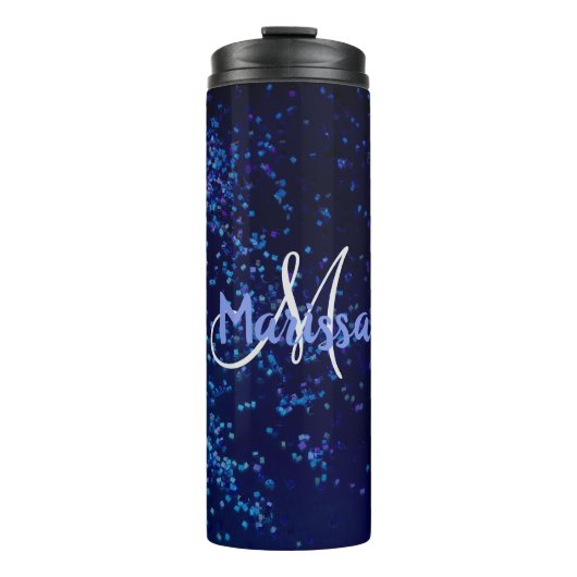 Monogram Midnite Blue Confetti Thermosbeker (Voorkant)