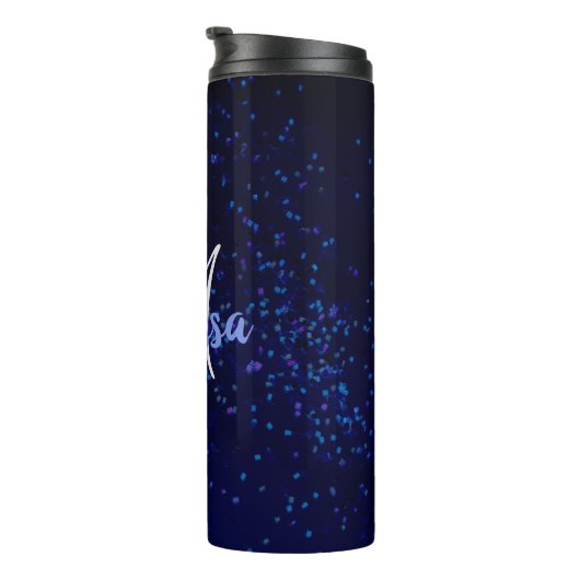 Monogram Midnite Blue Confetti Thermosbeker (Geroteerd rechts)