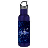 Monogram Midnite Blue Confetti Waterfles (Voorkant)
