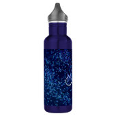 Monogram Midnite Blue Confetti Waterfles (Links)