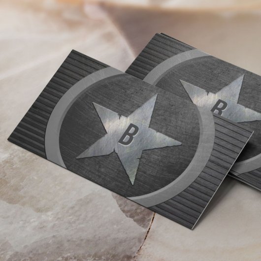 Monogram Militaire Ster Koele Grunge Metallic Visitekaartje