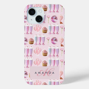 Monogram Milkshake Schattigee Blush Roze Retro Gif iPhone 15 Case