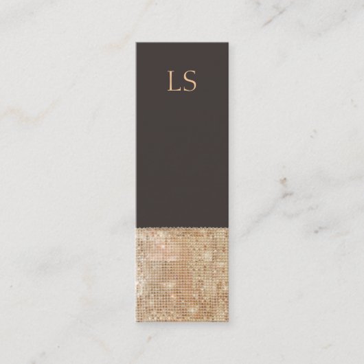 Monogram Mini Gold Sequin Visitekaartje (Voorkant)